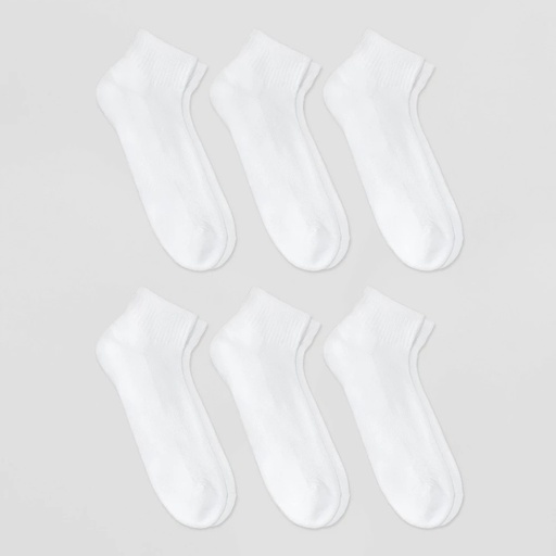 STR | Men's Odor Resistant Quarter Socks 6pk - Goodfellow & Co™ White 6-12: Arch Support, Reinforced Heel & Toe