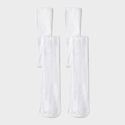 STR | Girls' 2pk Cotton Tights - Cat & Jack™ Ivory S