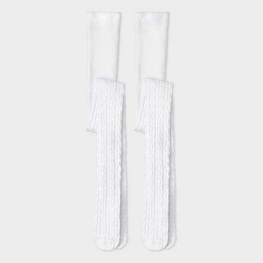 STR | Girls' 2pk Cotton Tights - Cat & Jack™ White M