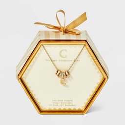 STR | 14K Gold Dipped Cubic Zirconia Rondelle C Initial Necklace - A New Day™ Gold