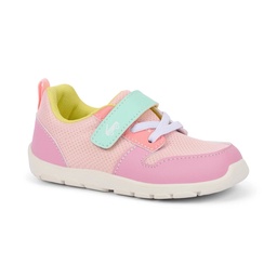 STR | See Kai Run Basics Toddler Tenny Sneakers - Pink 4T: Machine Washable, Hook & Loop Closure