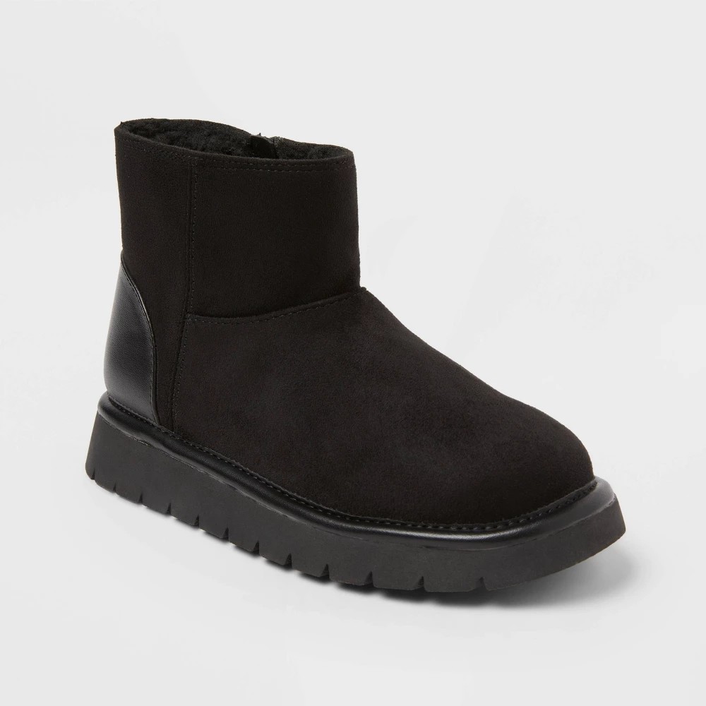STR | Girls' Honor Faux Suede Style Boots - Cat & Jack™ Black