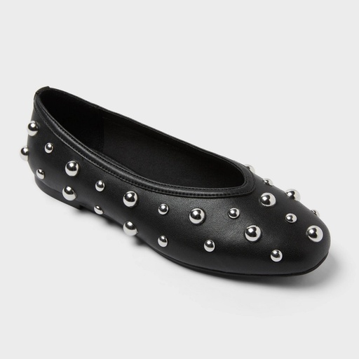 STR | Women’s Sammie Studded Ballet Flats with Memory Foam Insole – A New day™ Black 6.5