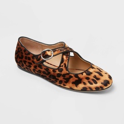 STR | Women’s Tasmin Leopard Print Flats – A New Day™ Light Brown 8.5