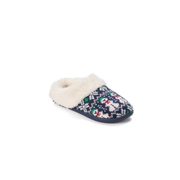 STR | dluxe by dearfoams Women's Carol Snowman Scuff Slippers - Navy Blue L