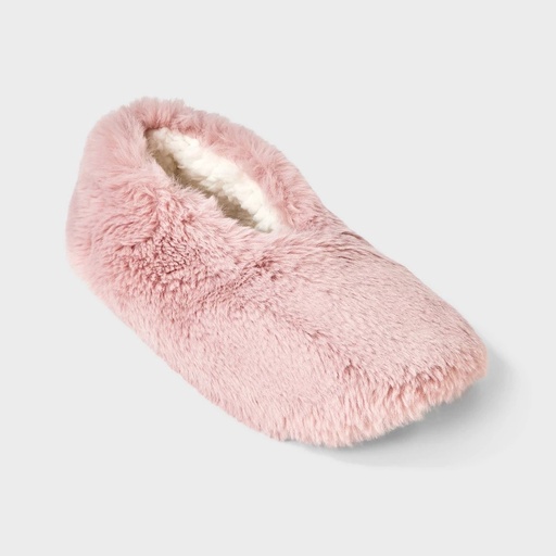 STR | Women's Plush Faux Fur Cozy Slipper Socks with Slip Resistant Soles - Auden™ Pink M/L