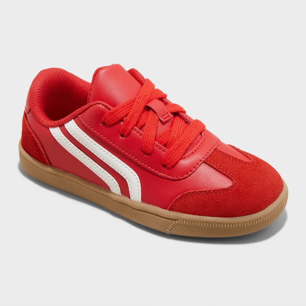 STR | Kids' Boston Court Sneakers - Cat & Jack™ Red 3: Lace Up, Faux Leather