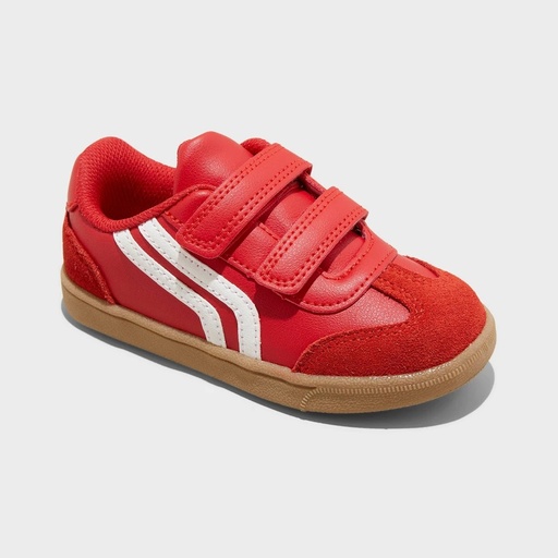 STR | Toddler Dakota Retro Court Sneakers - Cat & Jack™ Red 12T: Faux Leather, Hook and Loop Closure