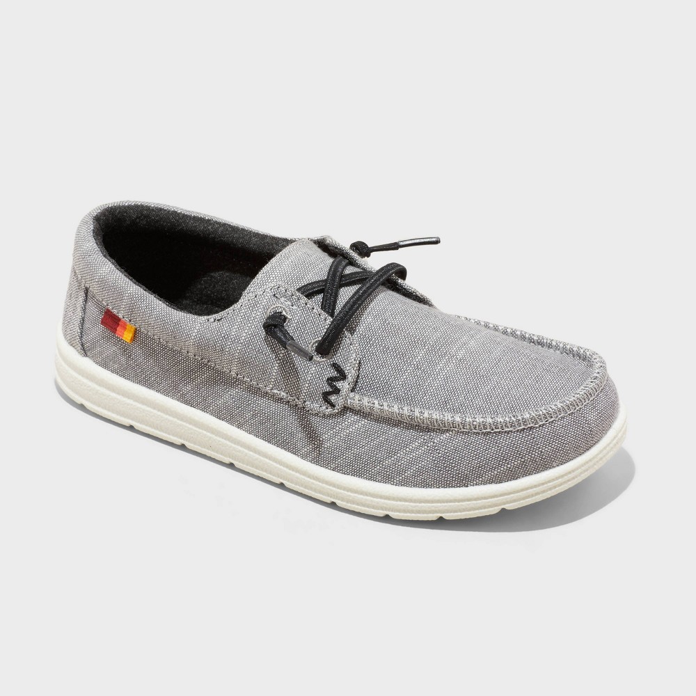 STR | Kids' Briar Slip-On Sneakers - Cat & Jack™ Charcoal Gray 6: Elastic Laces, Canvas, Low Top