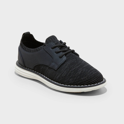 STR | Kids' Elijah Knit Dress Shoes - Cat & Jack™ Black 2: Lace Up, Non Marking Outsole
