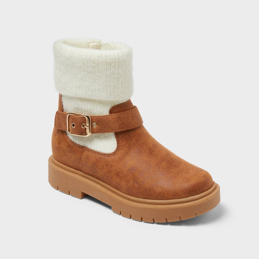 STR | Girls' Lug Sole Boots - Cat & Jack™ Cognac 4