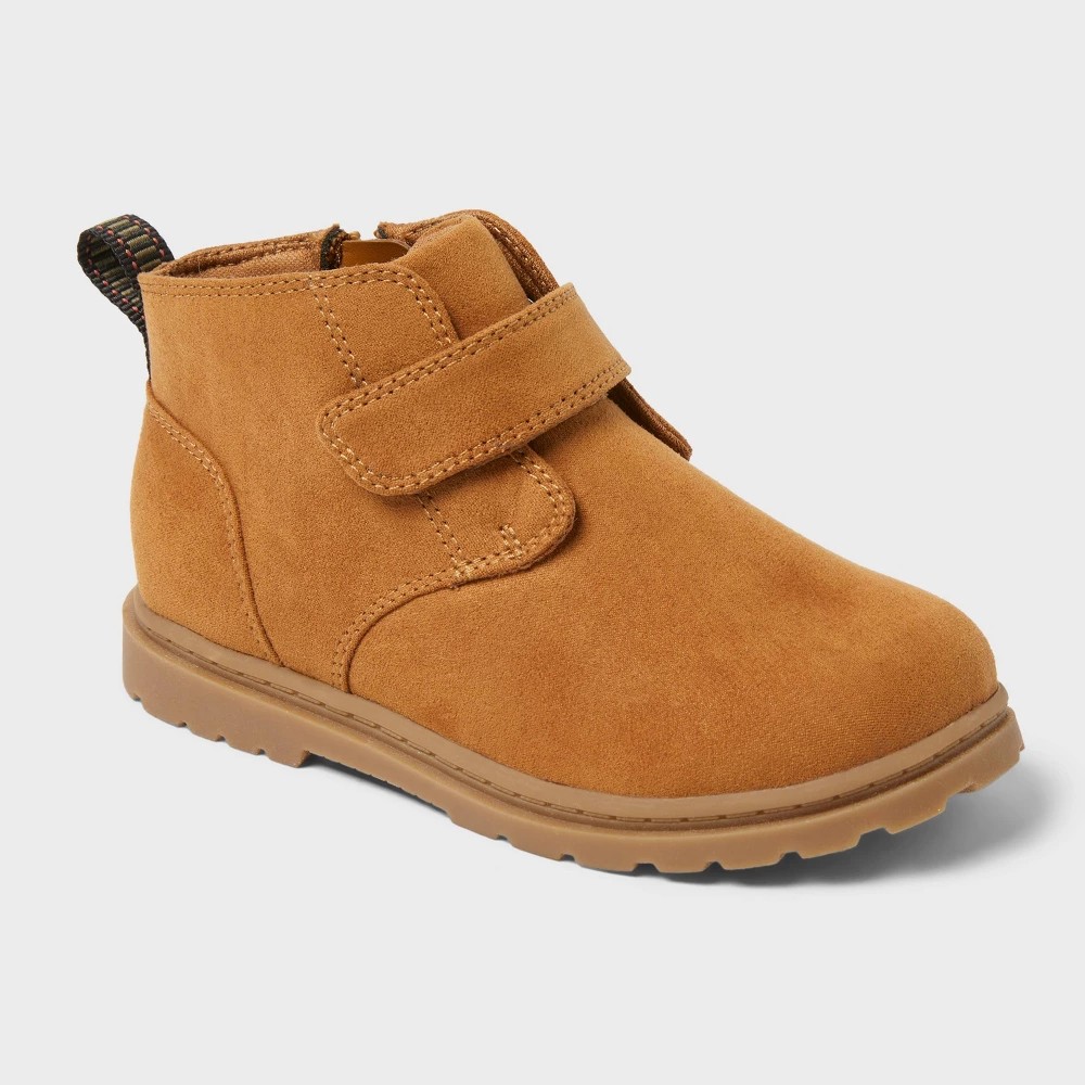 STR | Toddler Grayson Chukka Boots - Cat & Jack™ Cognac 8T: Zipper Closure, Adjustable Strap, Treaded Outsole
