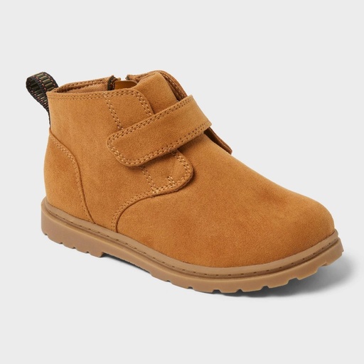STR | Toddler Grayson Chukka Boots - Cat & Jack™ Cognac 8T: Zipper Closure, Adjustable Strap, Treaded Outsole