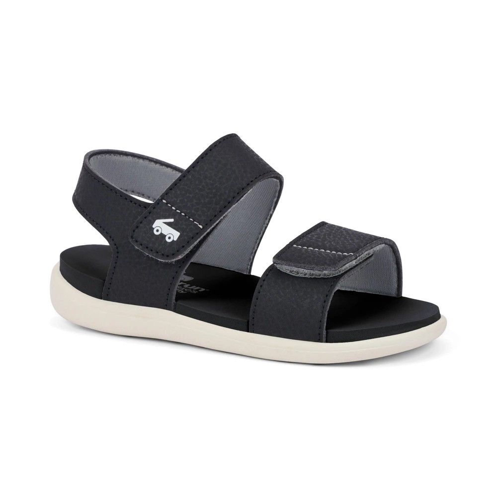 STR | See Kai Run Basics Toddler Jaylen Sandals - Black 11T: Machine Washable, Hook & Loop Closure, Cushioned Footbed, Flexible Outsole