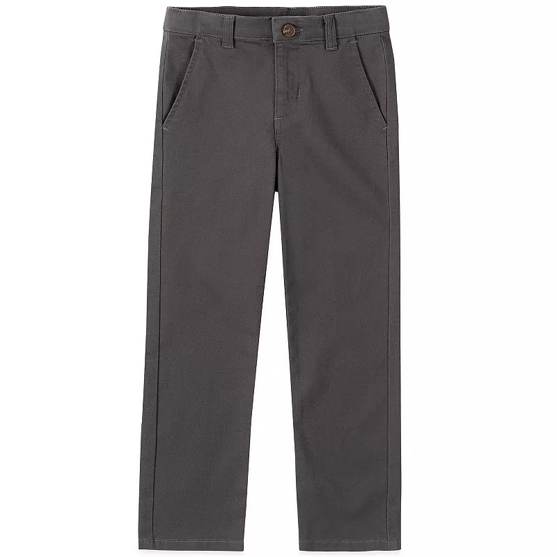 STR | Boys 4-20 IZOD Stretch Flat Front Comfort Waistband Pants in Regular, Slim & Husky, Boy's, Size: 18, Gray