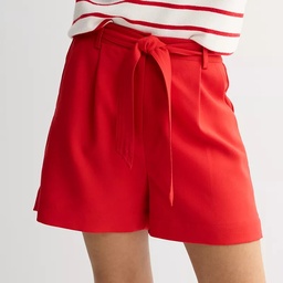 STR | Women's Draper James Twill Belted Shorts, Size: XXL, Red